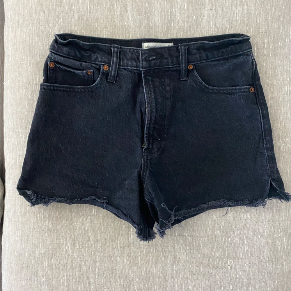 Abercrombie and fitch black cutoff denim shorts